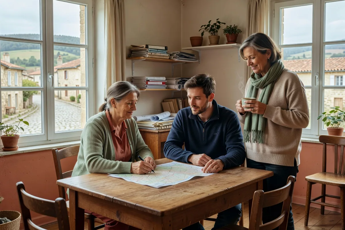 Scène de vie illustrant emploi partage associations rurales