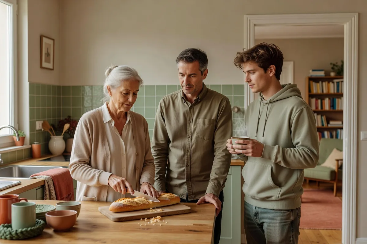 Scène de vie illustrant gerer desaccord cohabitation intergenerationnelle