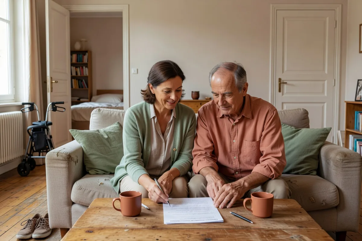 Scène de vie illustrant preserver intimite logement partage