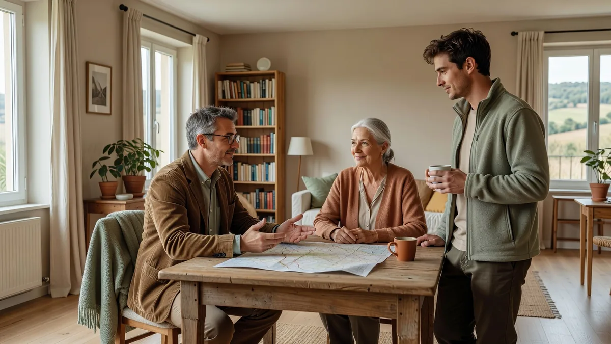 Scène illustrant habitat rural : partir des trajets plutôt que de la carte